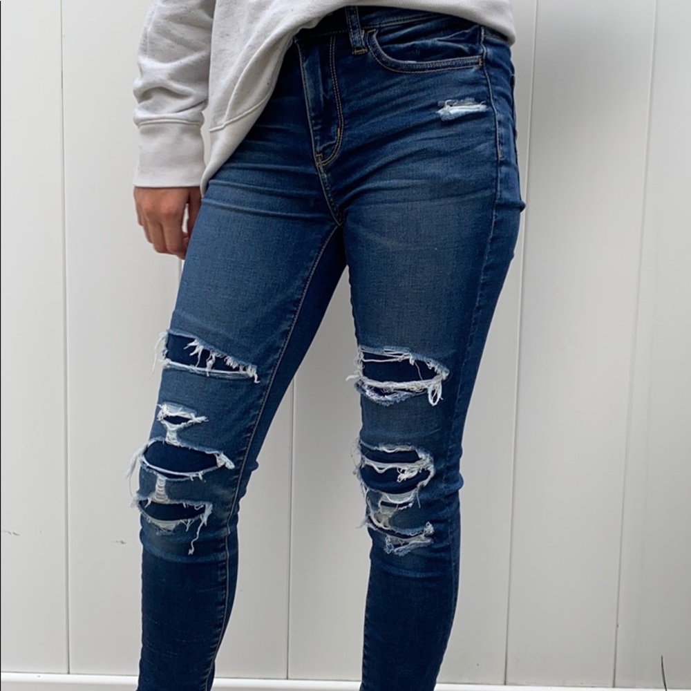 American Eagle ripped skinny jeans